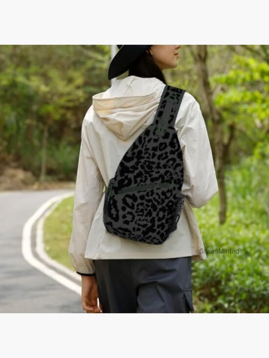 Leopard Print Sling Backpack Crossbody Bag Adjustable Strap Anti Theft Travel main image 5